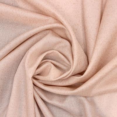 Tissu coton paillettes cuivrées - rose