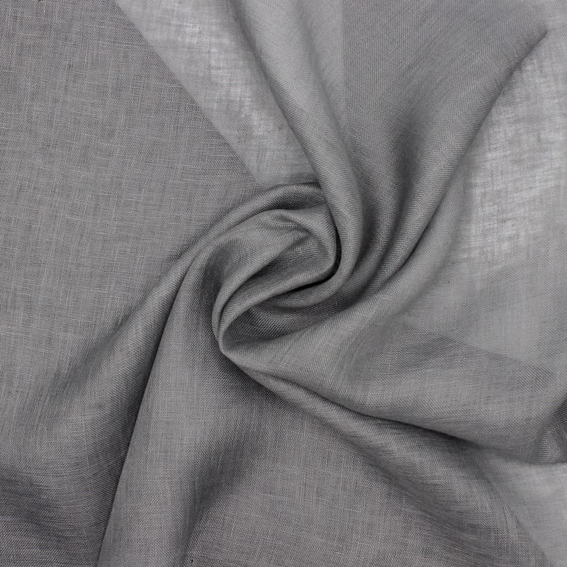 Plain linen veil fabric - grey 