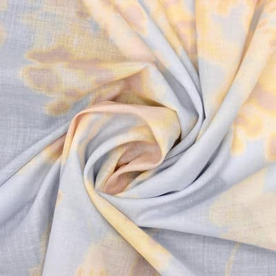 Cotton veil with patterns - sky blue 