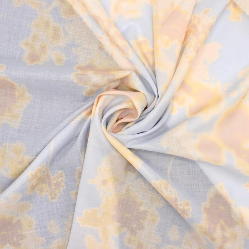 Cotton veil with patterns - sky blue 