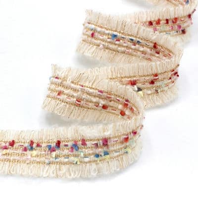 Fantasy ribbon with aspect of wool - off-white