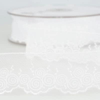 Valencienne lace ribbon - white
