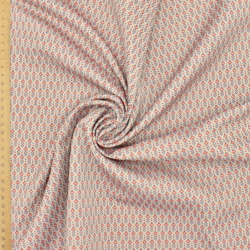 Tissu jacquard petits motifs - beige