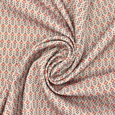 Jacquard fabric with small patterns - beige 