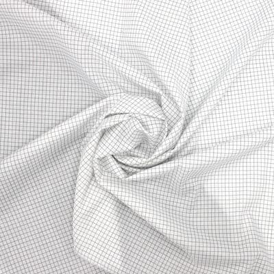 Tissu 100% coton carreaux - blanc cassé