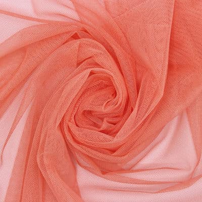 Plain stretch tulle - coral