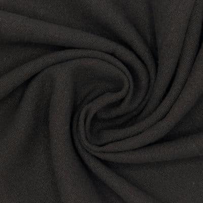 Tissu viscose et coton uni - noir