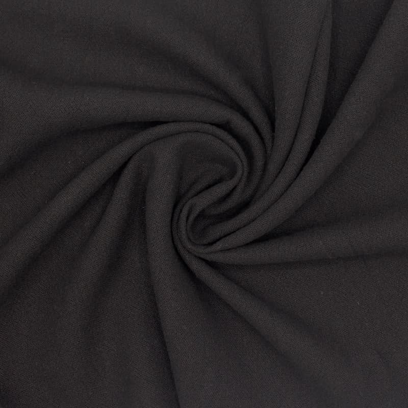Tissu viscose et coton uni - noir