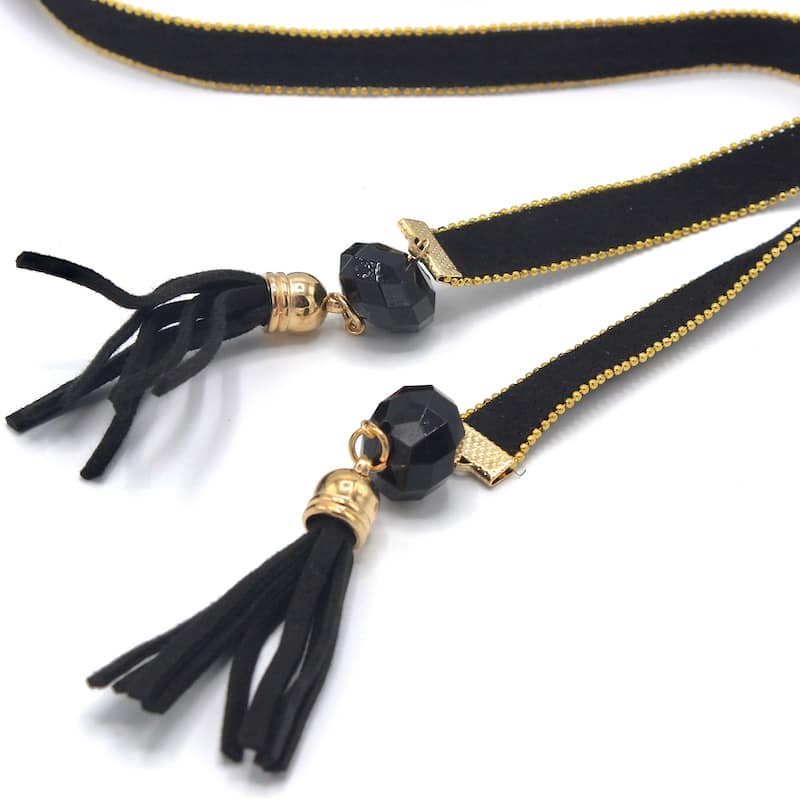 Ribbon with tassel - black 