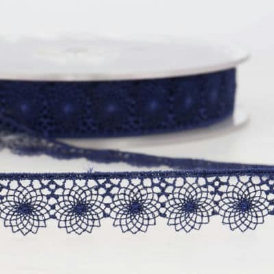 Embroidered tulle - navy blue 