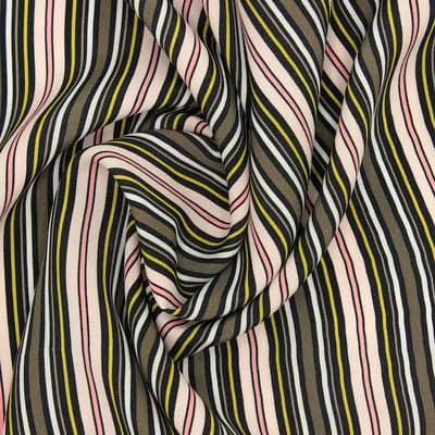 Striped viscose fabric - multicolored