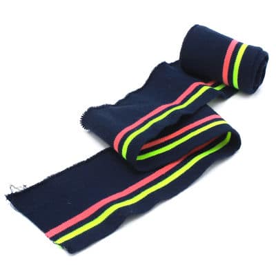 Striped cuffing fabric - navy blue