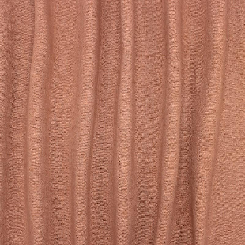 Plain fabric 100% washed linen - sienna