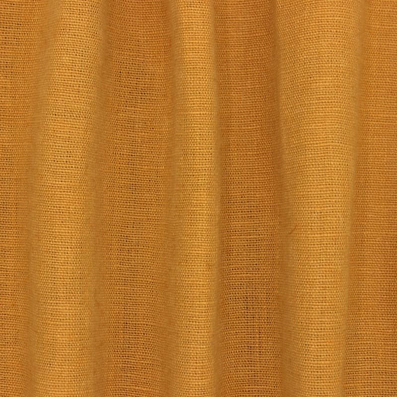 Plain fabric 100% washed linen - gold