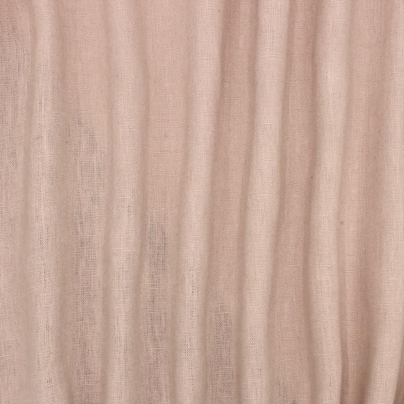 Plain fabric 100% washed linen - petal pink