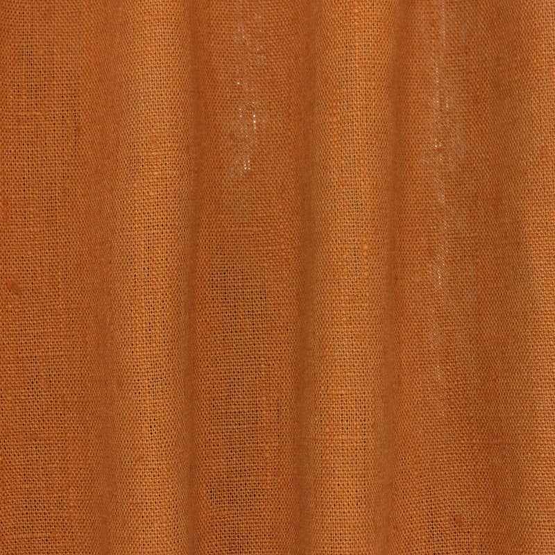 Plain fabric 100% washed linen - rust 