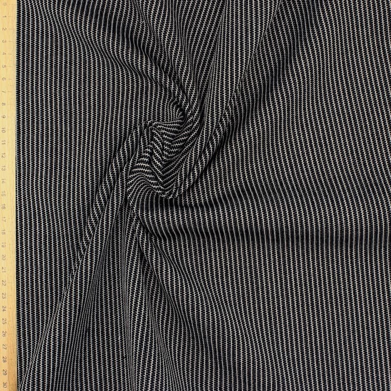 Striped jacquard fabric - black 