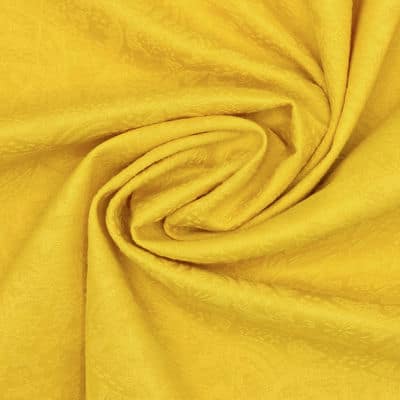 Satined extensible jacquard fabric - yellow