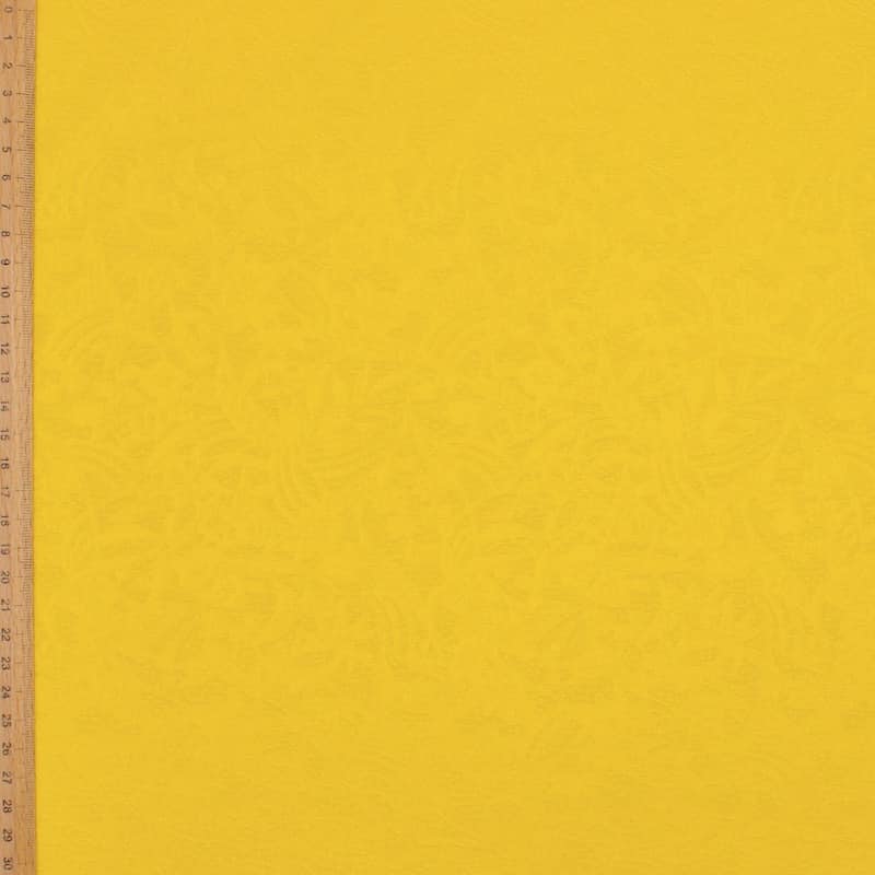 Satined extensible jacquard fabric - yellow