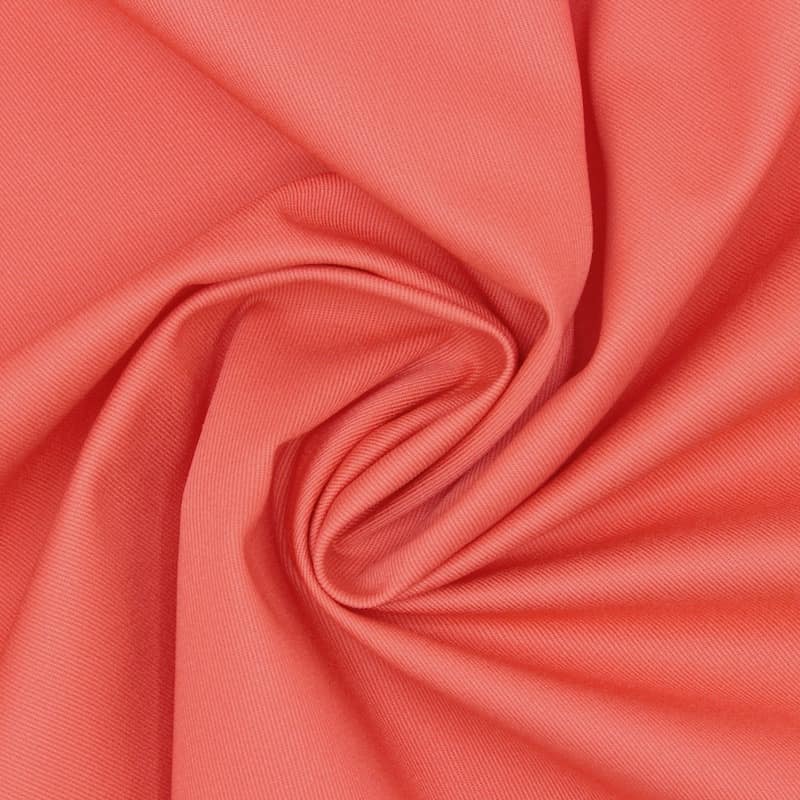Twill fabric in cotton and polyester - coral 