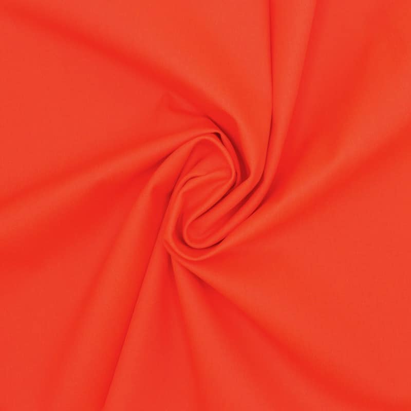 Toile de coton et polyester - orange fluo