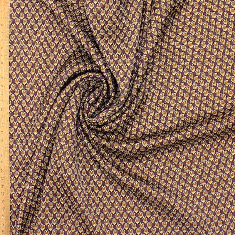 Polyester fabric with small patterns - burgondy 