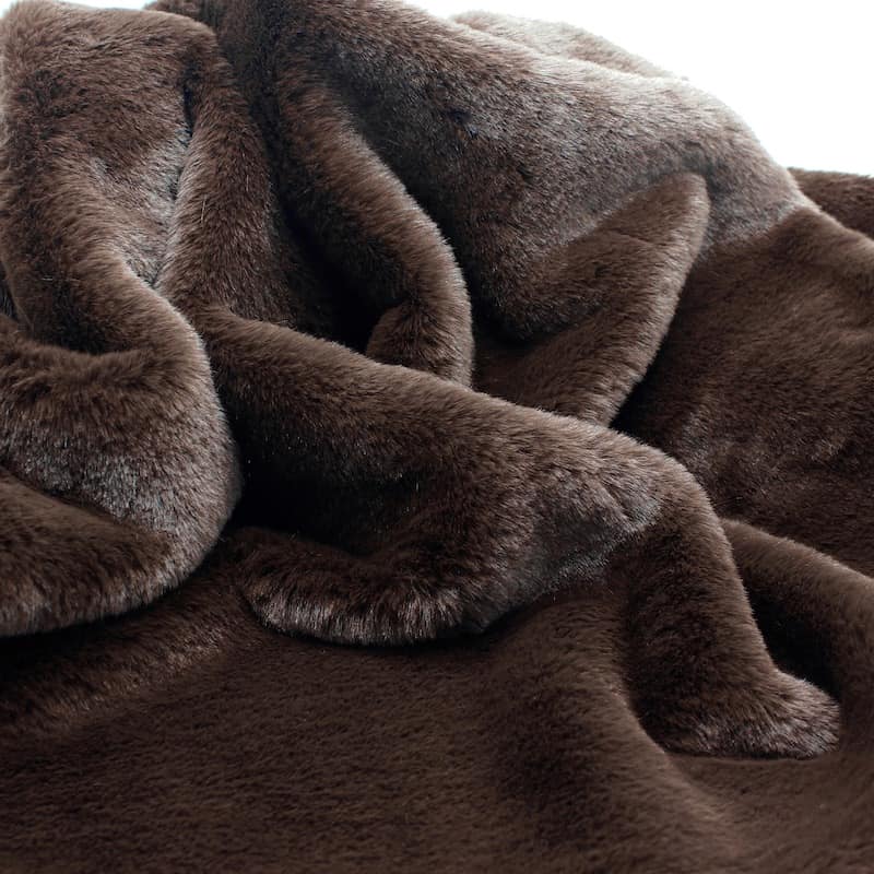 Faux fur with smooth fur - brown