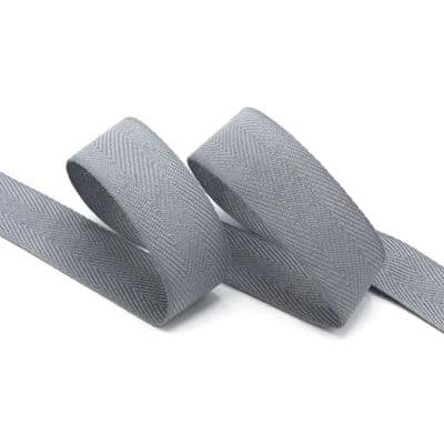 Polyester band met keperbinding - grijs