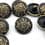 Metal button with coat of arms - black and gold 