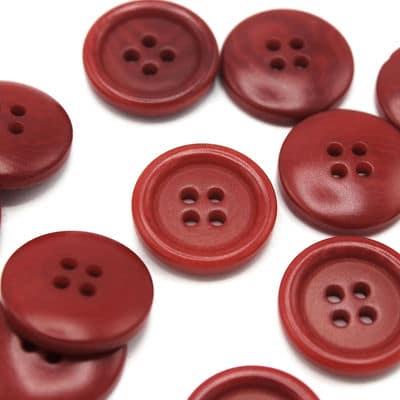 Round marbled button - red