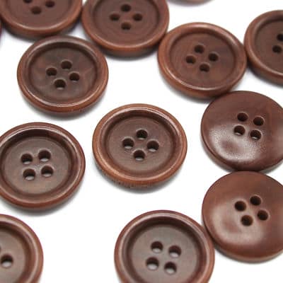 Round marbled button - brown