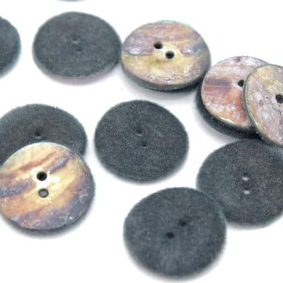 Pearly button in velvet - antracite
