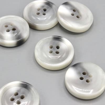 Marbled fantasy button - white and grey