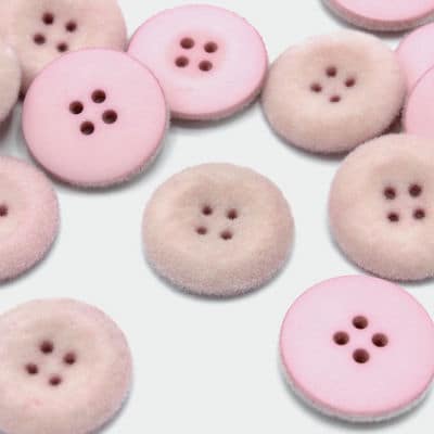 Button with velvet feel - pink