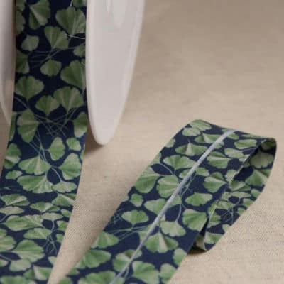 Bias binding with clovers - navy blue 