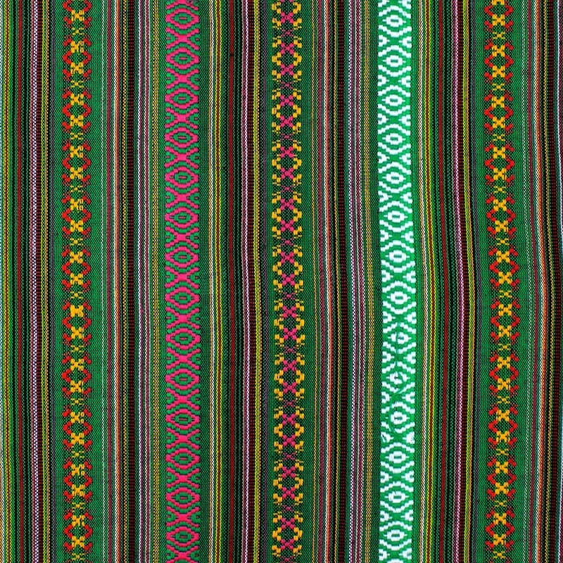 Striped jacquard fabric - green