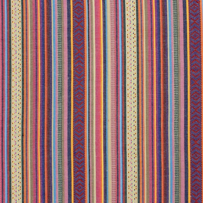 Tissu jacquard rayures - multicolore
