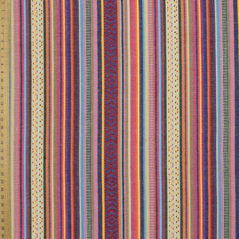 Tissu jacquard rayures - multicolore