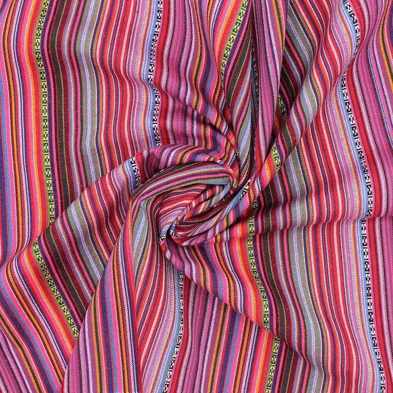 Striped jacquard fabric - fuchsia 