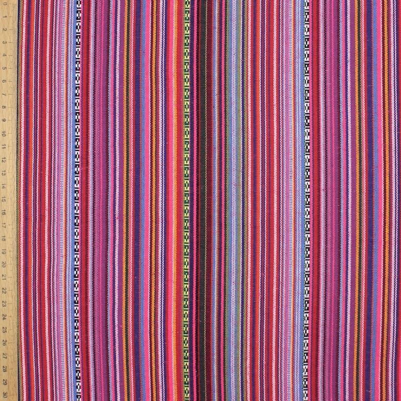 Striped jacquard fabric - fuchsia 