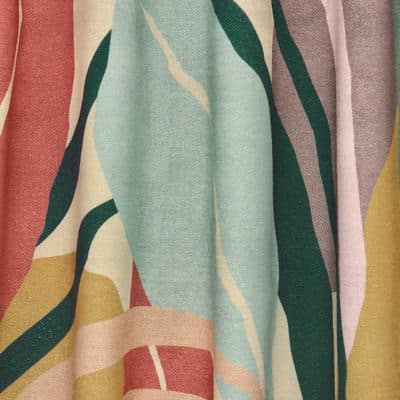 100% cotton fabric with foliage  - multicolored 