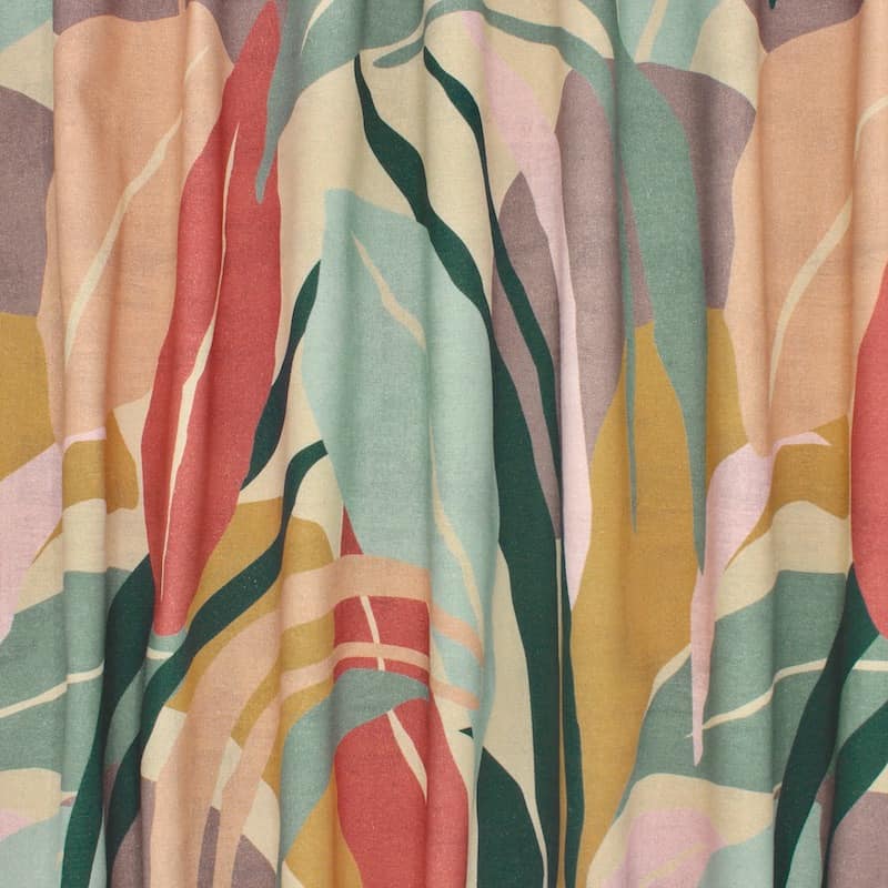 100% cotton fabric with foliage  - multicolored 