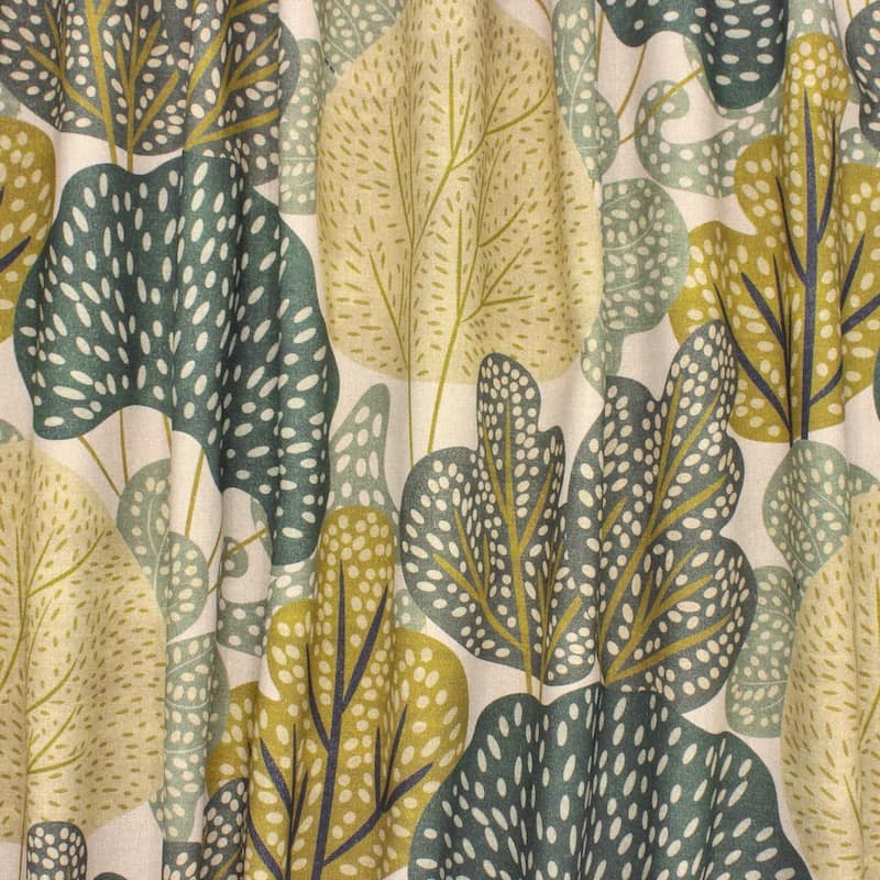 100% cotton fabric with foliage  - green