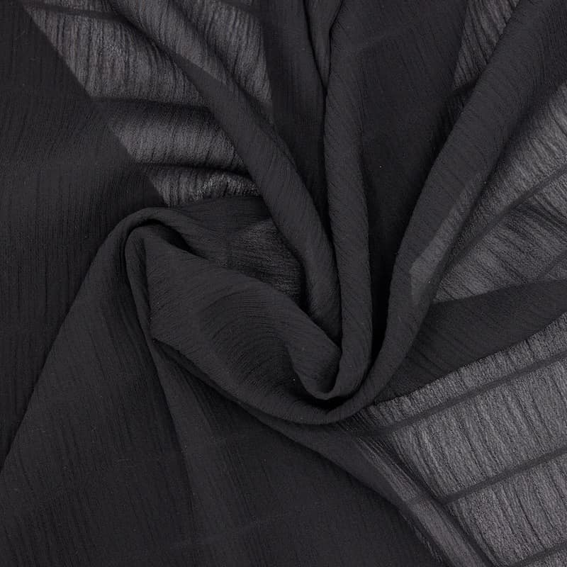 Tissu voile polyester - noir