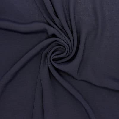 Extensible viscose with crêpe aspect - navy blue 