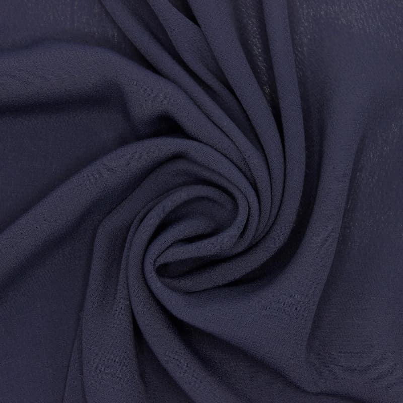 Extensible viscose with crêpe aspect - navy blue 