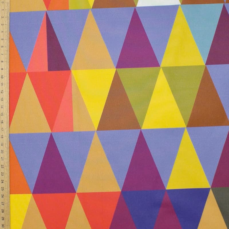 Tissu coton enduit triangle - multicolore