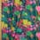 Tissu coton enduit fleurs et liane - canard
