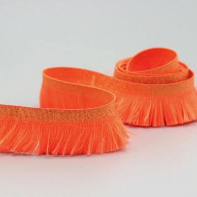 Braid trim with fringes - orange