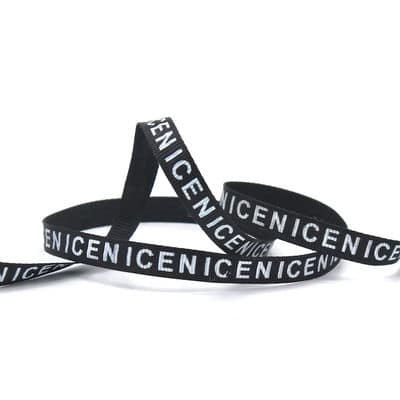 Ribbon with text - black
